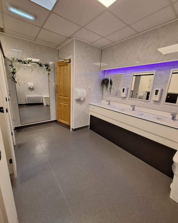 Fully refurbished toilets.